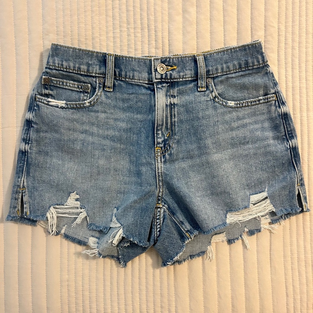 Aerie Medium Wash Pull On Denim Shorts Small